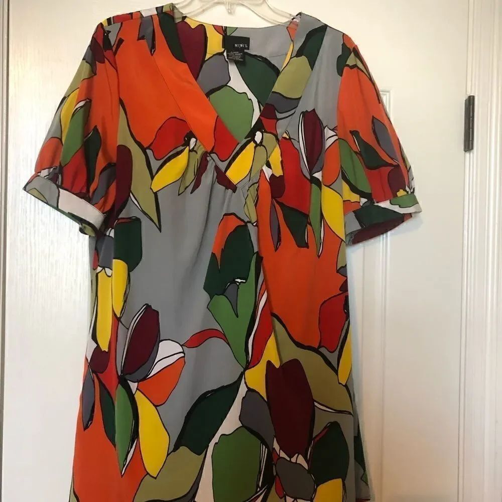 Mix it colorful v neck tunic sz Xl